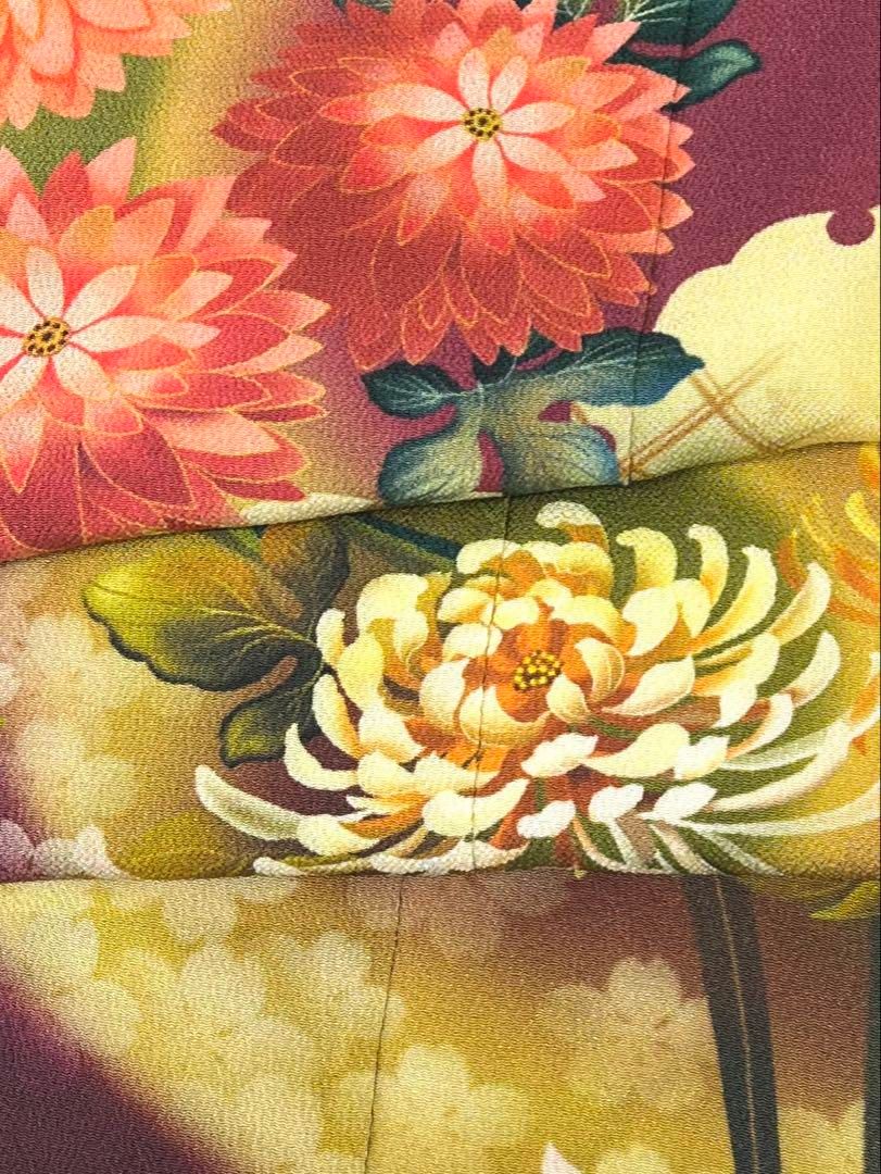 振袖 四季の花々 個性的 ちりめん 正絹 ガード加工済 - メルカリ