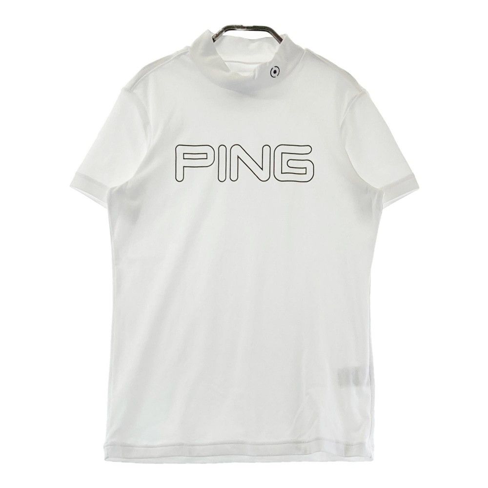 サイズ：M PING ピン モックネック 半袖Tシャツ ホワイト系