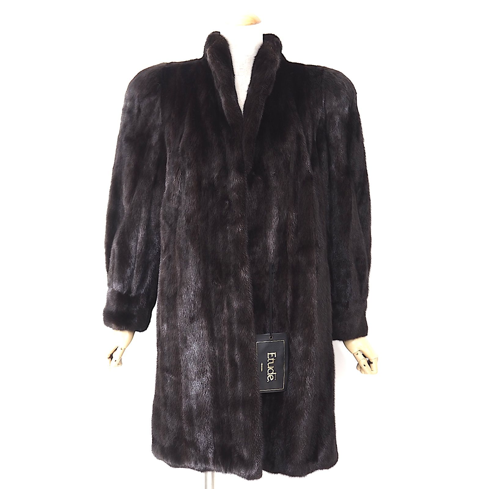 SAGA MINK サガミンク グラマミンク ミンクファー 毛皮 コート ミドル丈 艶やか 柔らか ダークブラウン F レディース ヴィンテージ 5-ZIF526