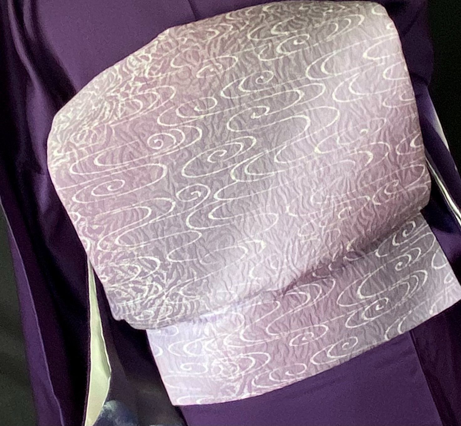 薄紫の洒落袋帯〉SALE リバーシブル トール 織り出し 紫色の帯 使える