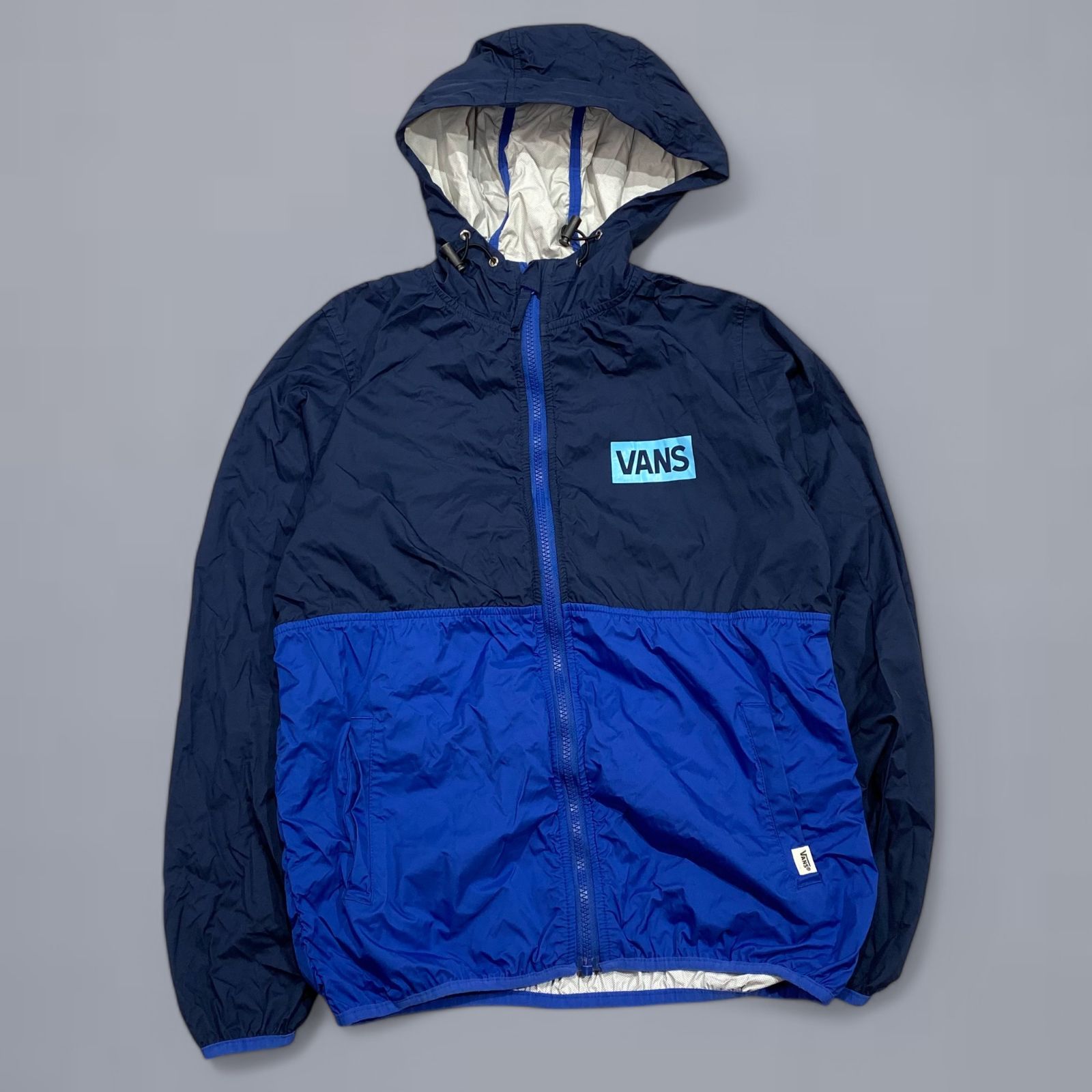 VANS バンズ フード付き ナイロン ジャケット M ブルー ネイビー KT60 