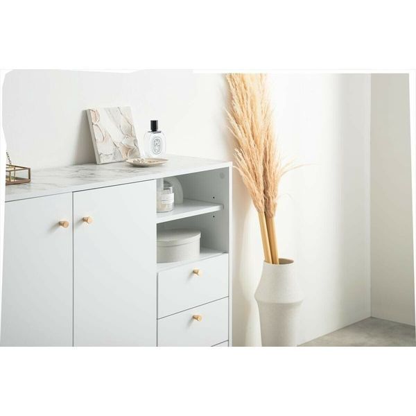 キャビネット 幅100cm 引き出し収納 大理石柄 可動棚 チェスト タンス ゴールド脚 収納棚 収納家具 ホテルライク シンプル かわいい おしゃれ リビング ダイニング ワンルーム 1人暮らし