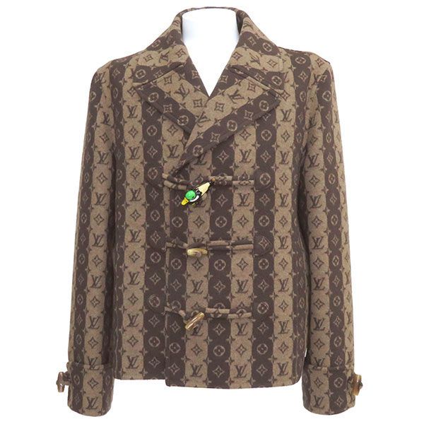 LOUIS VUITTON x Nigo モノグラムクロップドピーコート ルイヴィトン ピーコート LV×NIGO モノグラム トランク ストライプ