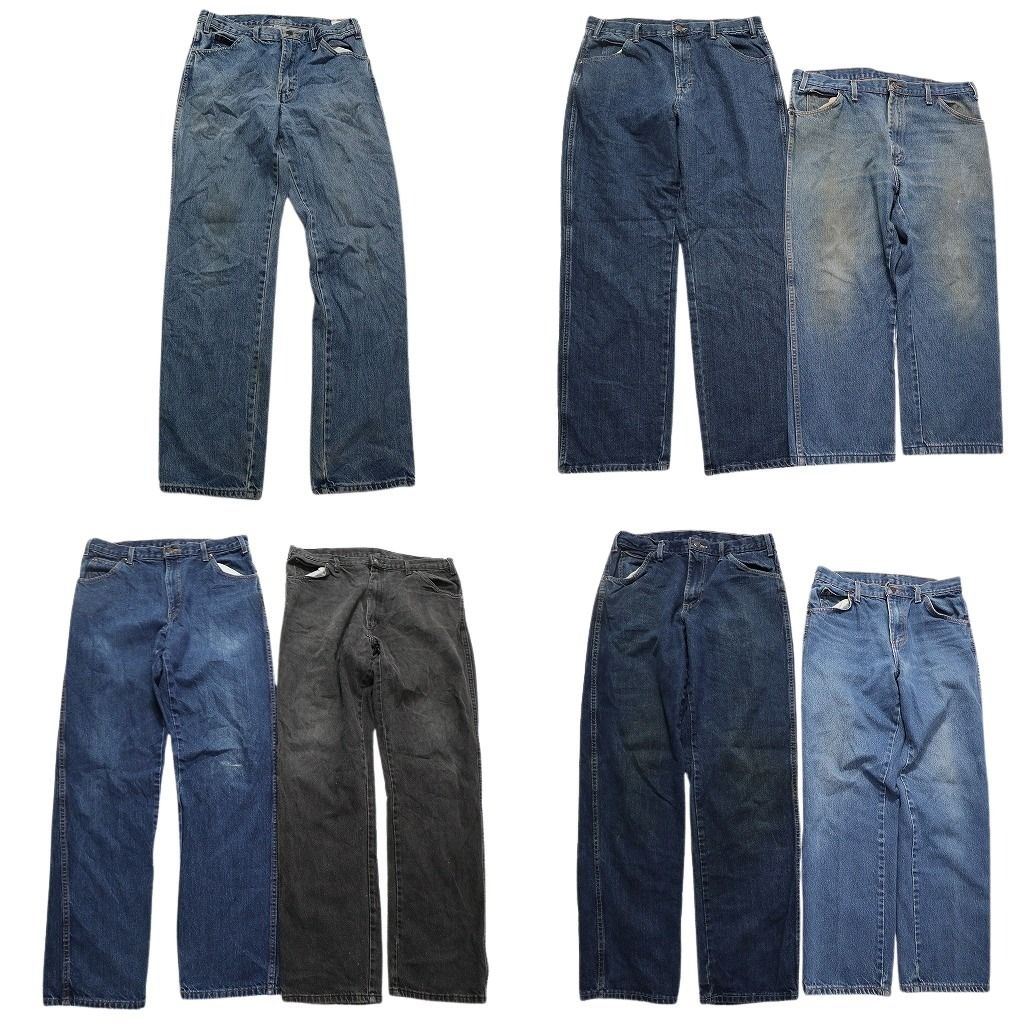 古着卸 まとめ売り ディッキーズ Dickies パンツ 7枚セット メンズ 30 |32 |36 |38 ブラック フェード ワーク 古着 NC1336