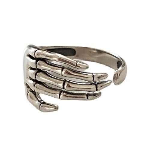 ガイコツ 手 リング レディース フリーサイズ 指輪 ドクロ 骸骨 骨