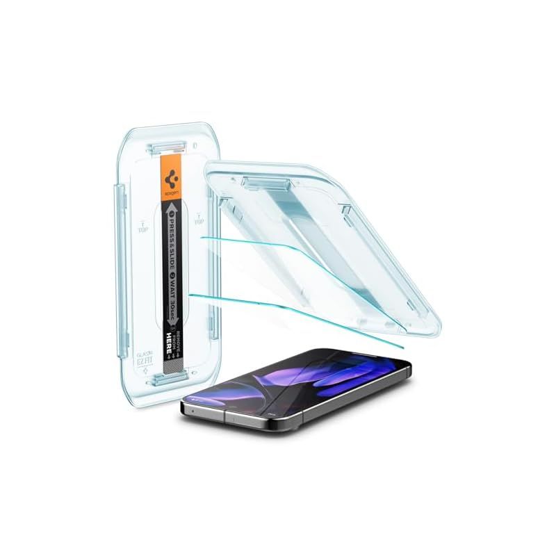 Spigen Google Pixel 9 Pro XL ガラスフィルム 指紋認証対応 Pixel 9 Pro XL用 保護フィルム 貼り付けキット付き 2枚入 ナノコーティング 飛散防止 EZ Fit 0