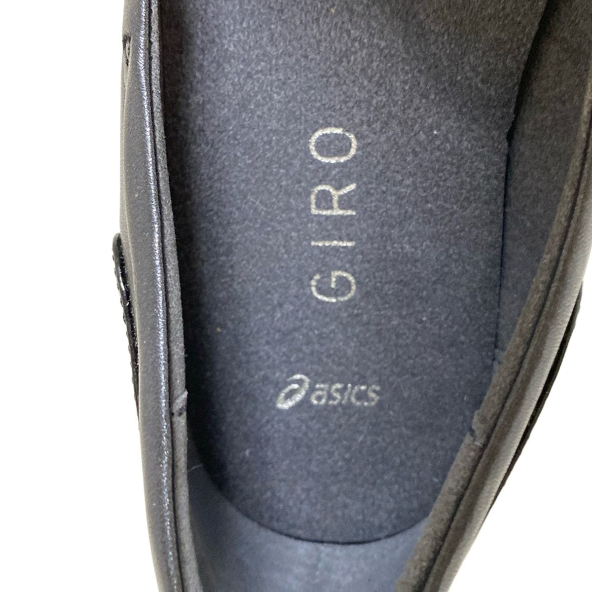 アシックス ジーロ フラットシューズ ビット レザー 黒 23cm GIRO/asics walking(ジーロ) フラットシューズ 23 1/2EE