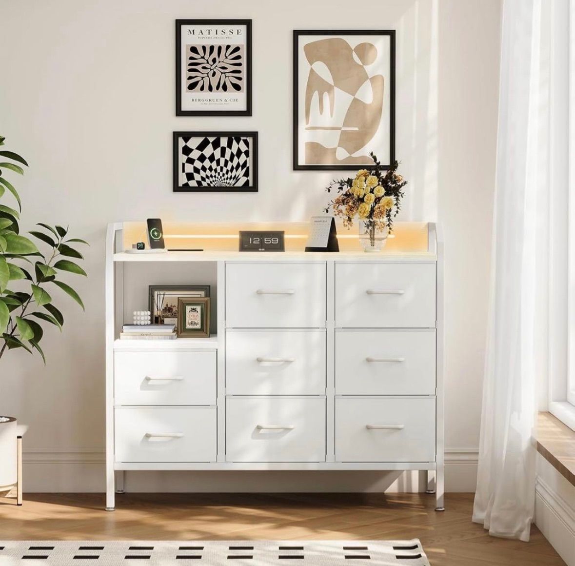 AODK タンス チェスト 衣裝ケース 収納ケース 衣装棚 洋服収納 led付き