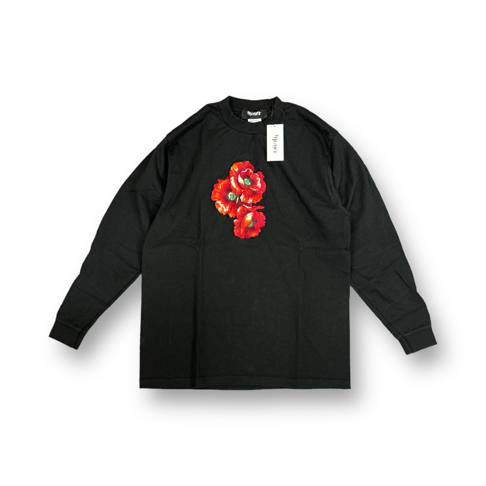 定価20680円　新品 MASSES 23SS T-SHIRT L/S E-POPPY フラワー 刺繡 クルーネック カットソー マシス