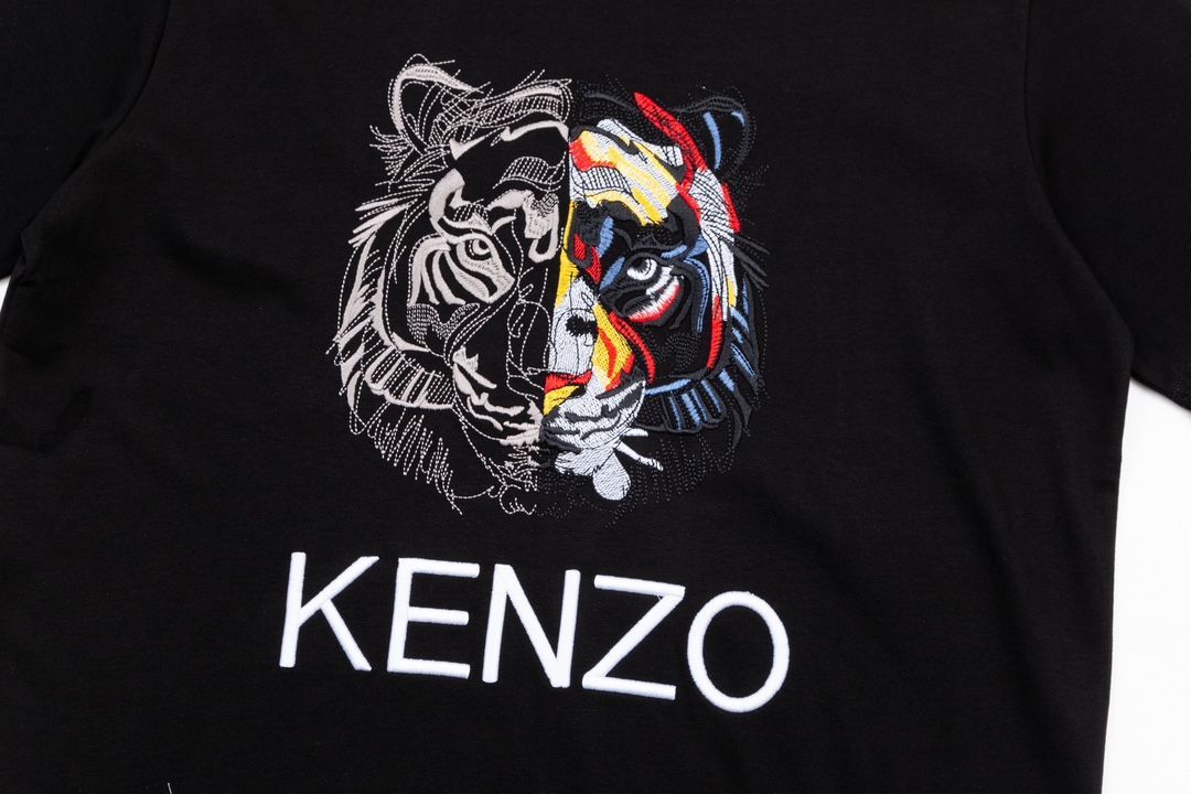 KENZO タイガーヘッド24ssヘビーデューティ刺繍レター半袖300gファブリックユニセックス