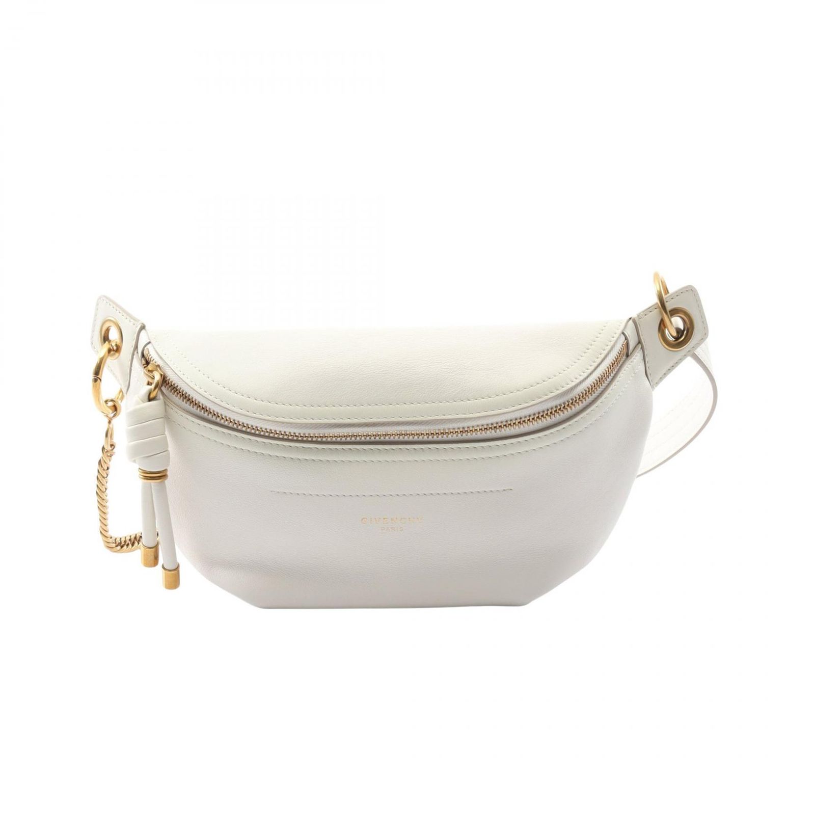 ジバンシィ GIVENCHY ウエストバッグ WHIP BELT BAG ホワイト レザー ウィップ ベルトバッグ レディース Used B