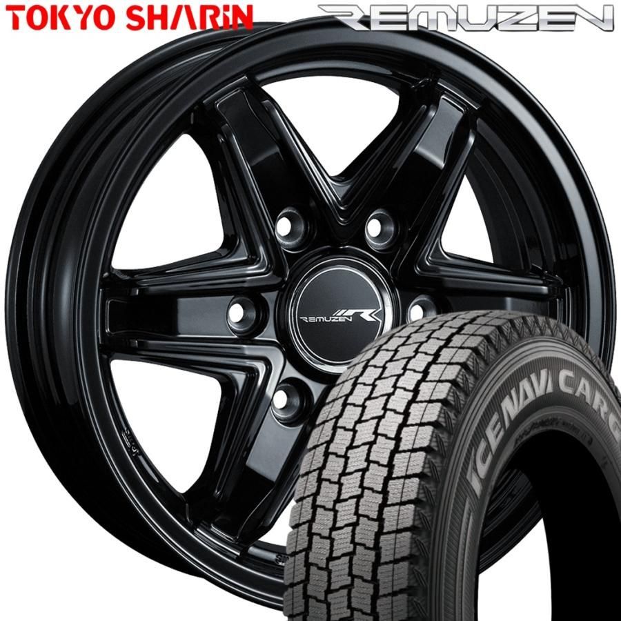 期間 スタッドレス TOKYO SHARIN 東京車輪 REMUZEN レミューゼン 15ｘ6.0 ＋33 6H 139.7 ブラック ｘ４本 製アイスナビカーゴ 195 80R15