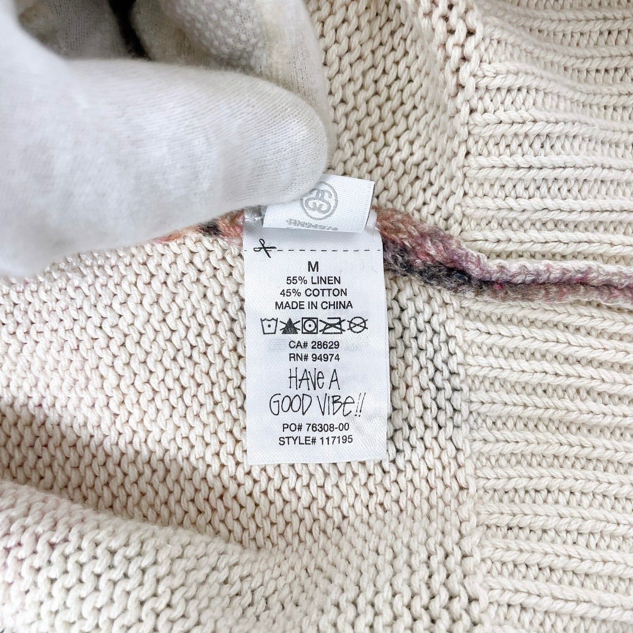 23AW Stussy Alfonso Sweater Mサイズ 美品】23AW STUSSY ステューシー ALFONSO SWEATER Multi リネン