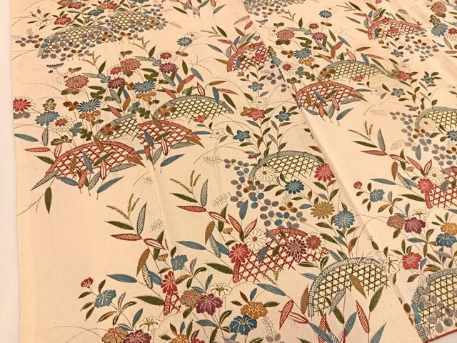 平和屋着物□上質な小紋 草花文 正絹 逸品 AAAZ5416ma