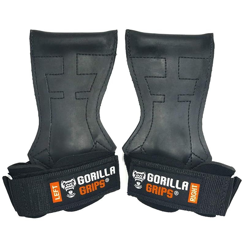 【新着商品】GORILLA SQUAD(ゴリラスクワッド) ゴリラグリップス パワーグリップ Ver.2.6 高強度滑り止めラバー リストストラップ 男女兼用 握力補助 GORILLA GRIPS オレンジ L