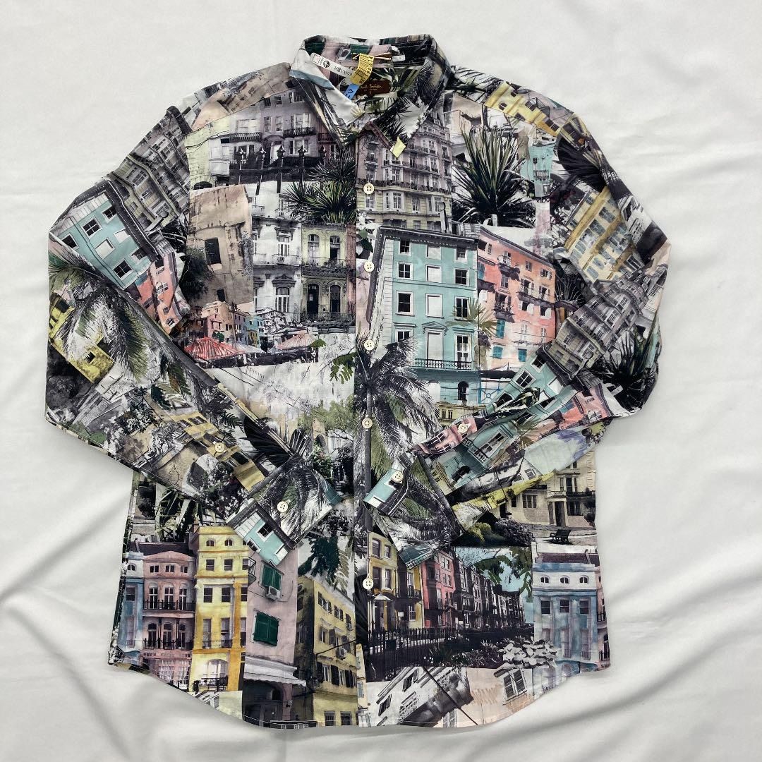 ポールスミス コレクション 19SS 転写プリント 風景画総柄シャツ