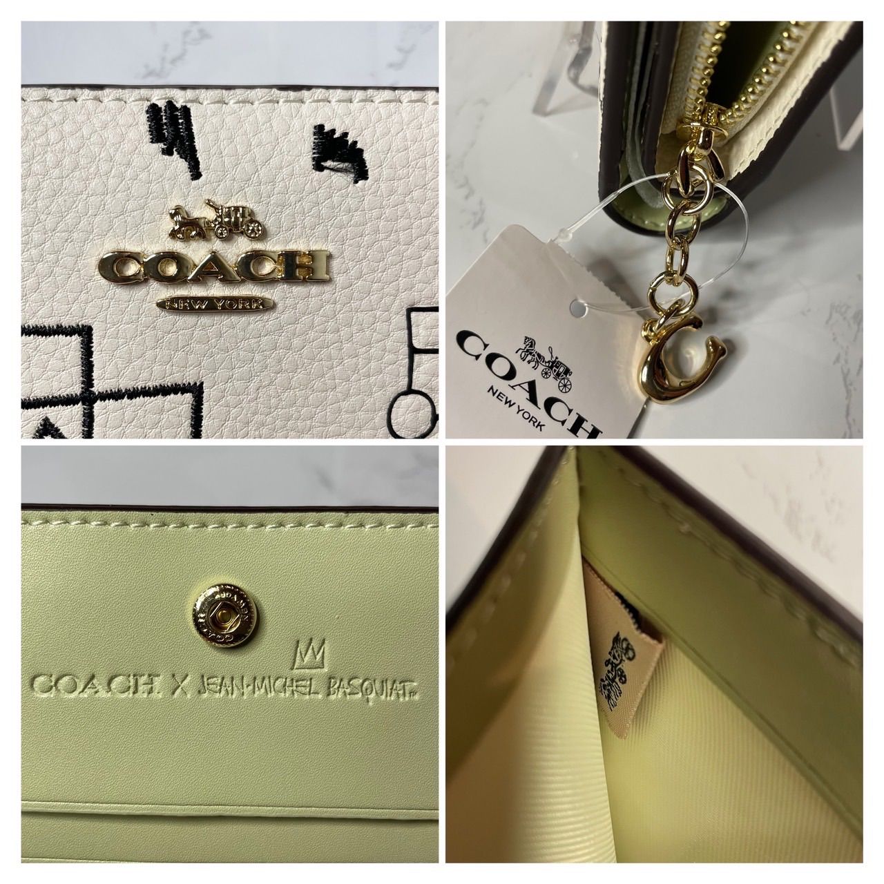 新品-未使用】COACH バスキア コラボ 二つ折り財布 アイボリー - Miki