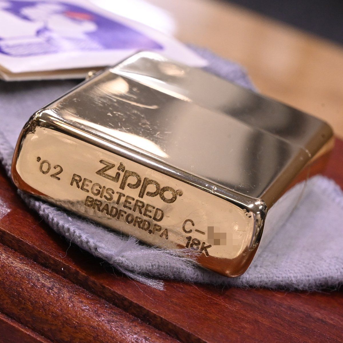 本物 ZIPPO 金無垢 18K Bradford.PA C番 オイルライター 78.8ｇ 喫煙具 純正木箱 カバー 冊子付 ジッポー K18  イエローゴールド 750 18KT - メルカリ