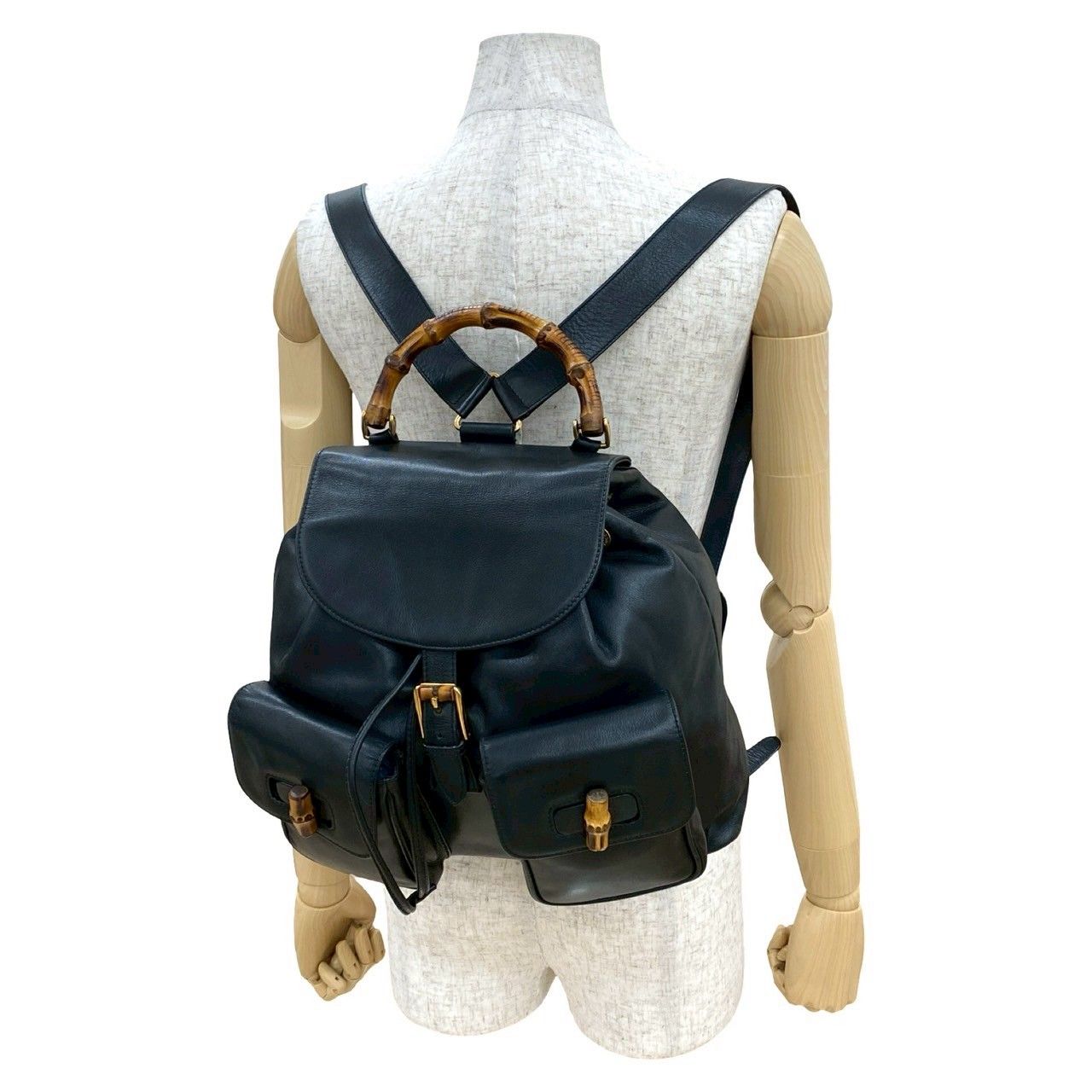 【美品】GUCCI グッチ リュック オール レザー バンブー　banboo グッチ(GUCCI) バンブー(bamboo) 中古 リュック・バックパック