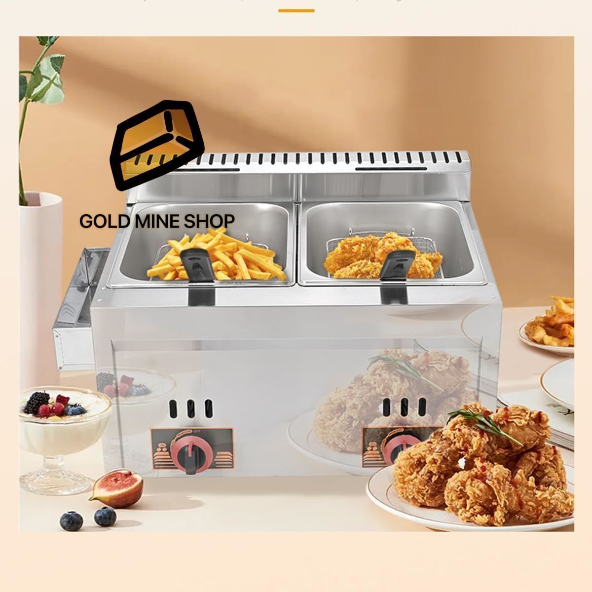 大型卓上フライヤー ガスフラフライヤー