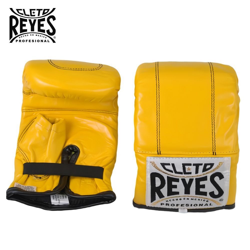 REYES 公式 ボクシンググローブ 【イエロー Lサイズ】 本革 ゴム式 バック打ち パンチンググローブ レイジェス