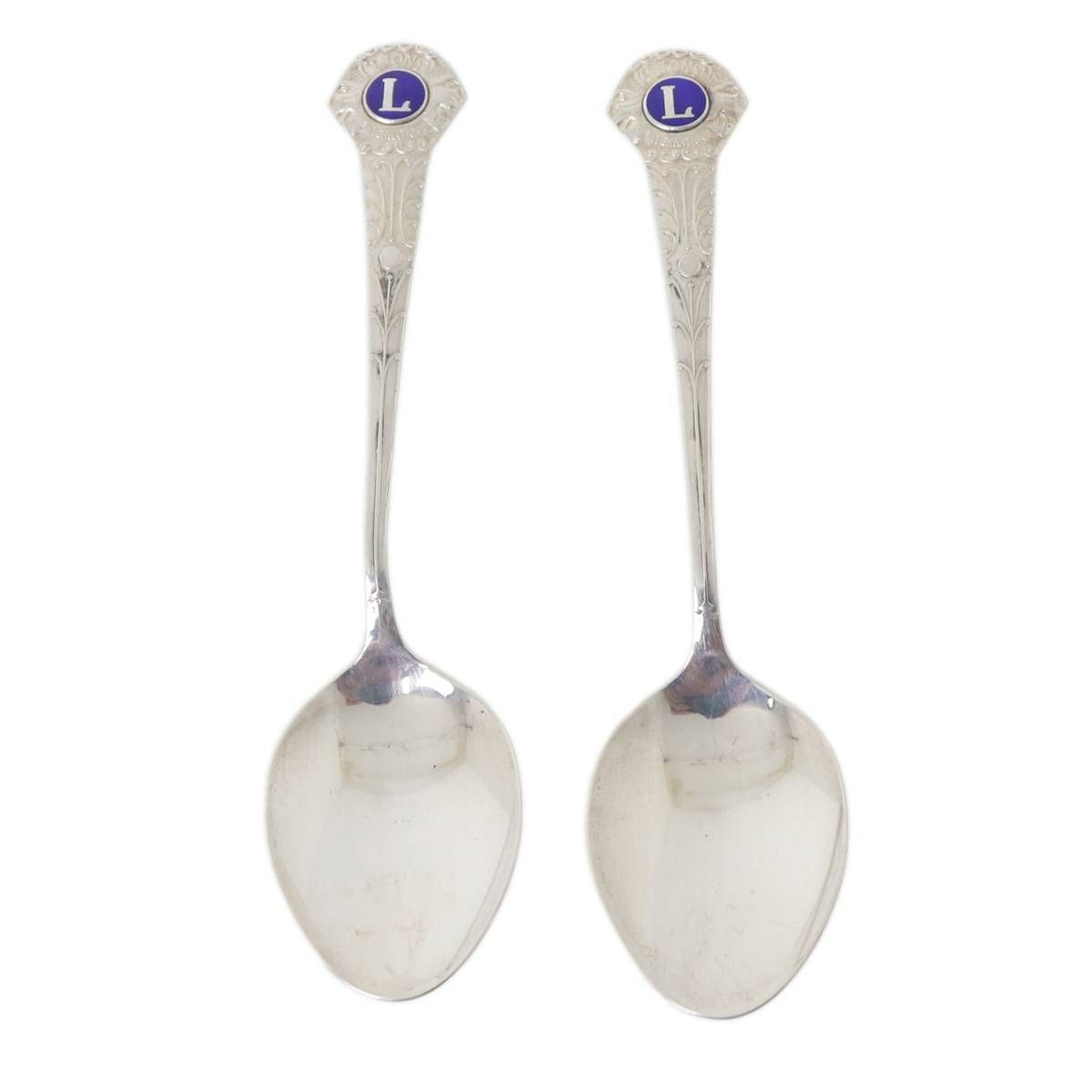 LIONS ライオンズクラブ 銀製スプーン 2本 銀製刻印(比重10.3) 全長