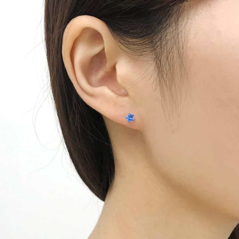 TAKE-UP】[ セカンドピアス]K18ブルークォーツペンタゴンカット