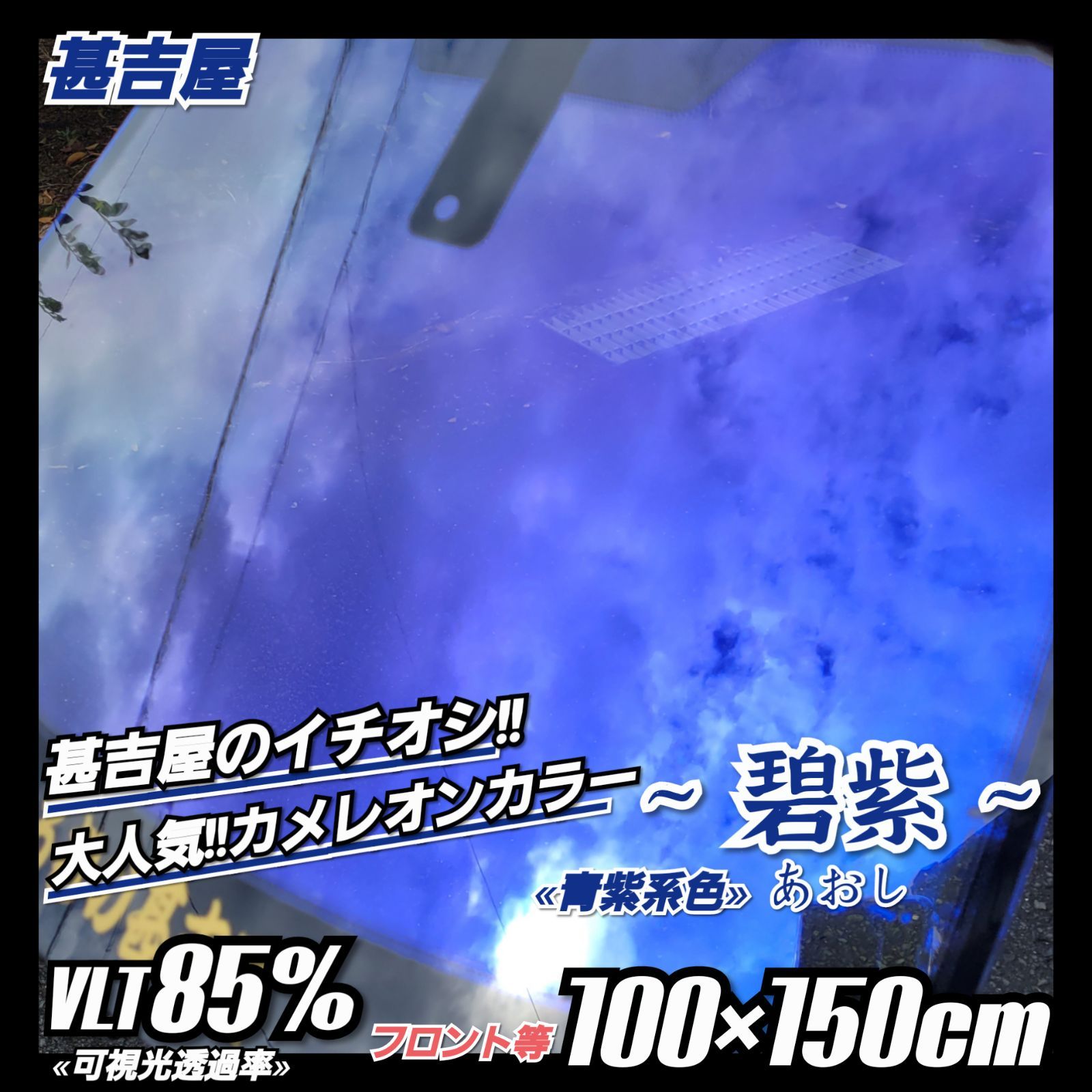 新品》碧紫あおし/カメレオンティント/青紫系/100×150㎝ フロント等