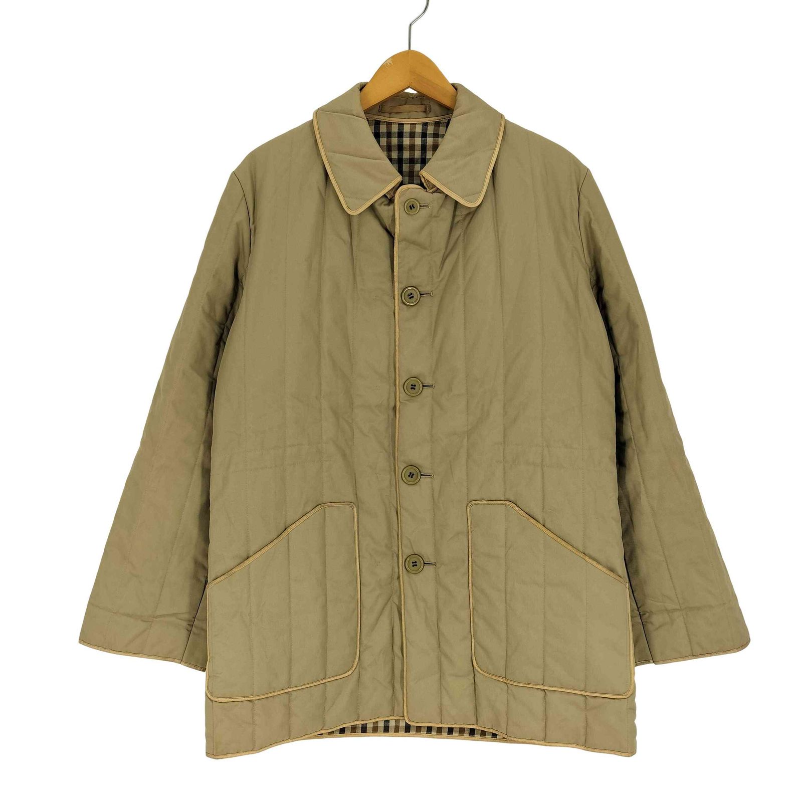 Aquascutum チェック キルティングブルゾン Aquascutum アクアスキュー 
