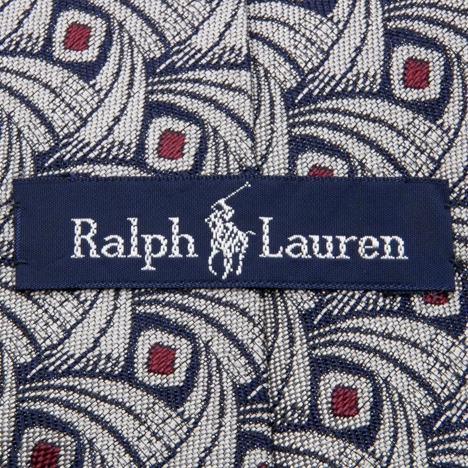 ラルフローレン　ネクタイ　シルバー　ポロベア　ジャガード　光沢 ラルフローレン ネクタイ シルバー ポロベア ジャガード 光沢 POLO