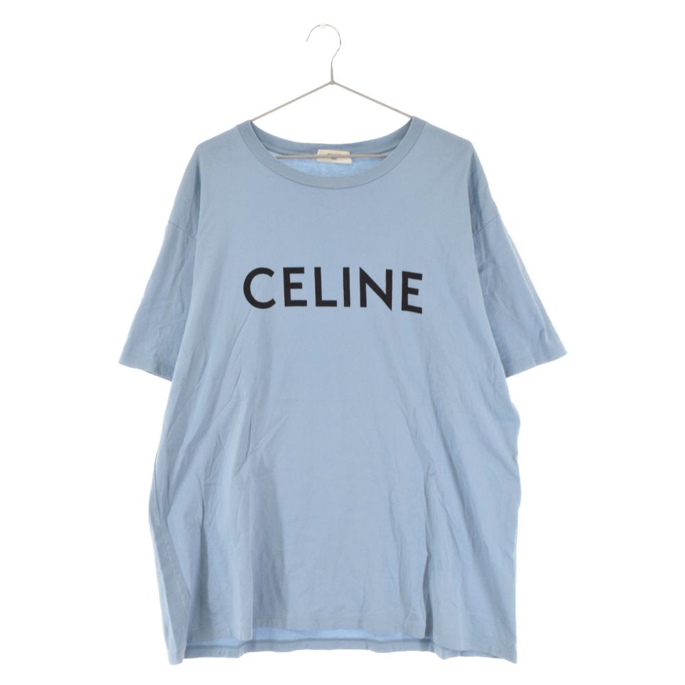 CELINE (セリーヌ) 22AW ルーズフィット ロゴプリント半袖Tシャツ 2X681671Q ブルー - メルカリ