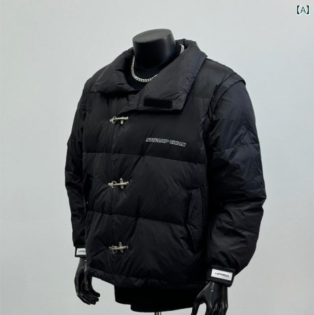 秋冬 コーデ メンズ 服 シンプル ファッション オシャレ 大人 かっこいい 大きいサイズ ストリート 紳士服 レトロ ツー ウェア コットン ジャケット ブラック ジャケット YR 8