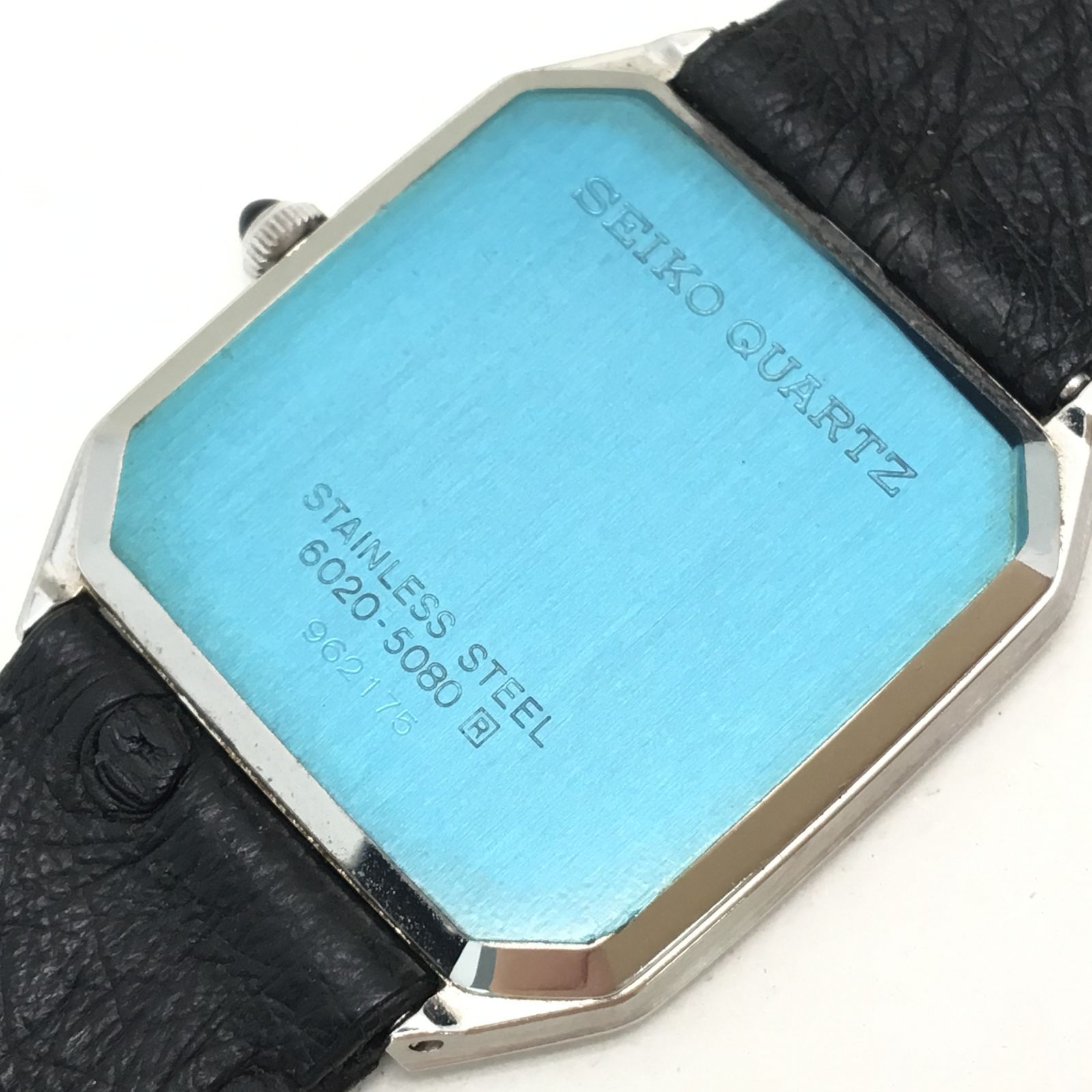 SEIKO クレドール 6020-5080 ネイビー文字盤 スクエア メンズ