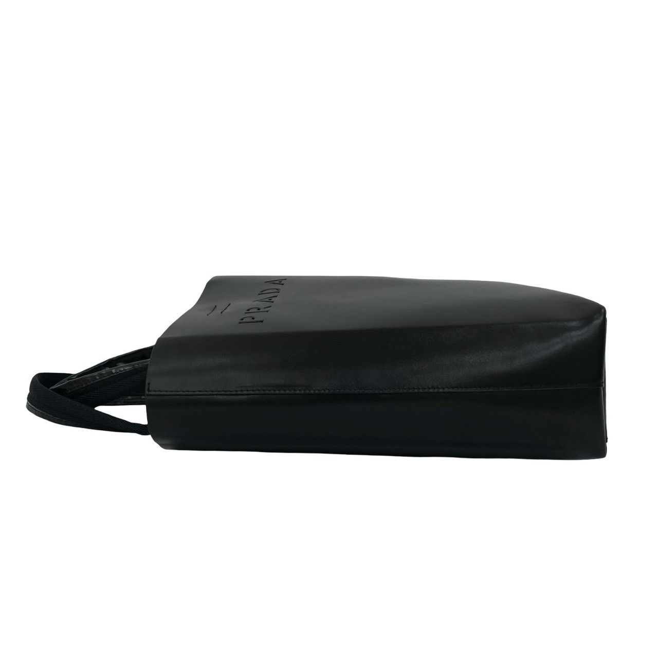 極 美品 希少品 ポーチ付 PRADA プラダ パンチング ロゴ レザー 本革