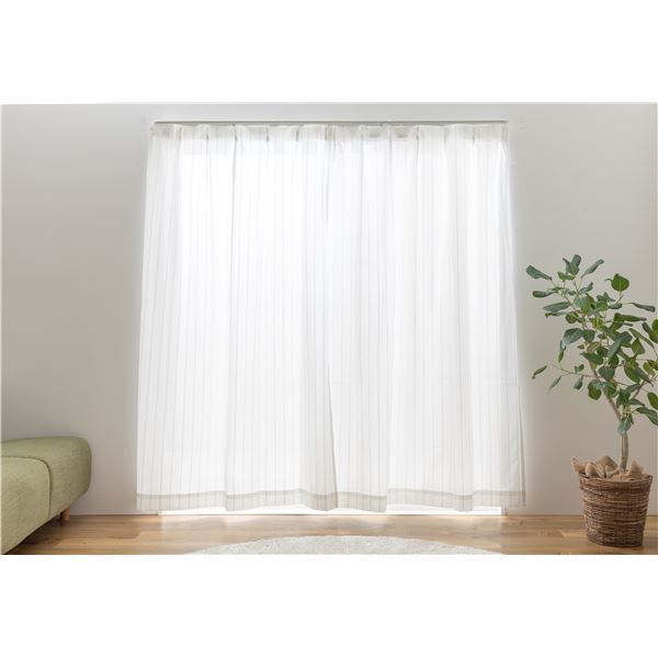 レースカーテン 幅200cm×丈233cm ホワイト 1枚 洗える 日本製