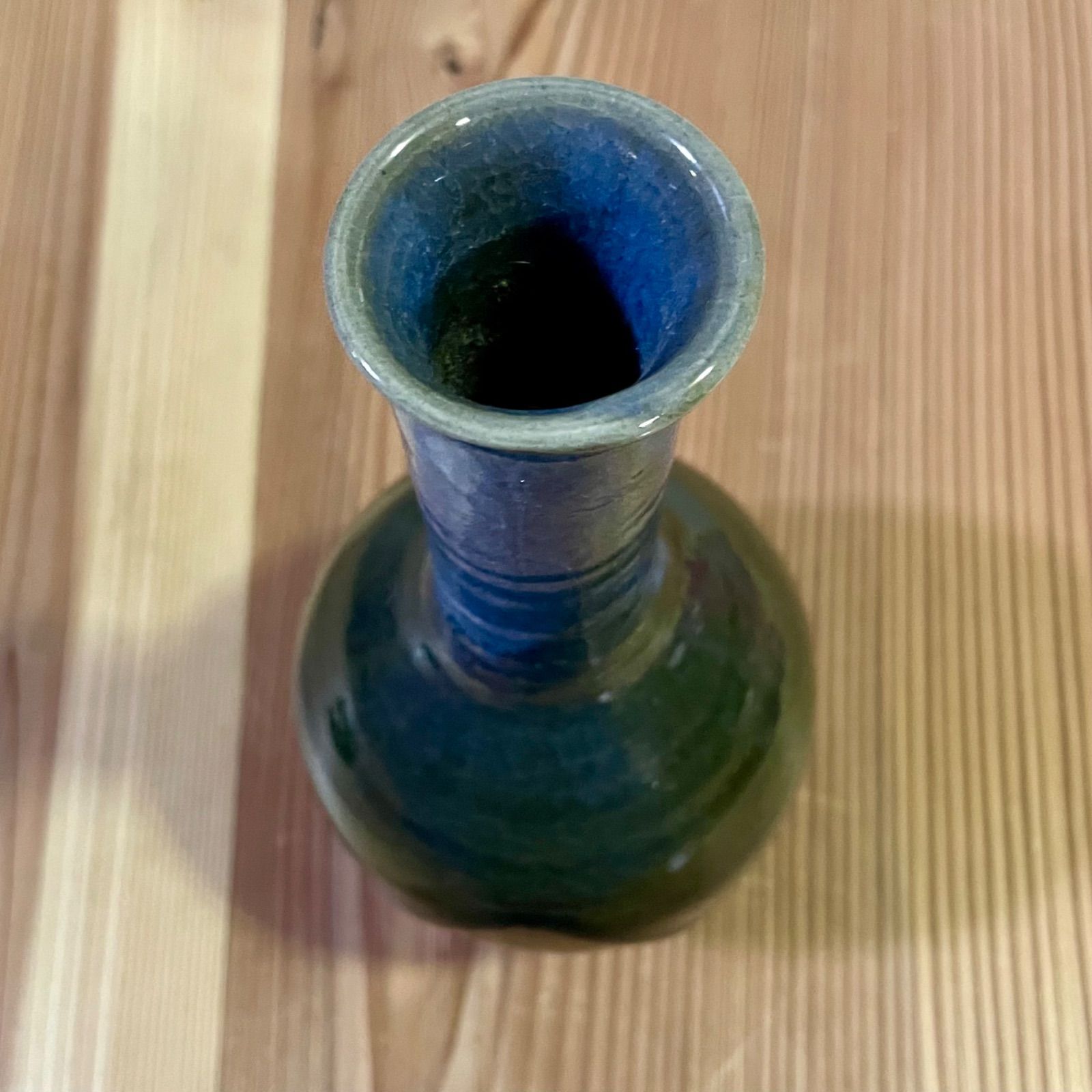 花瓶 花器 楢岡焼 秋田 青海鼠釉 一輪挿し - メルカリ