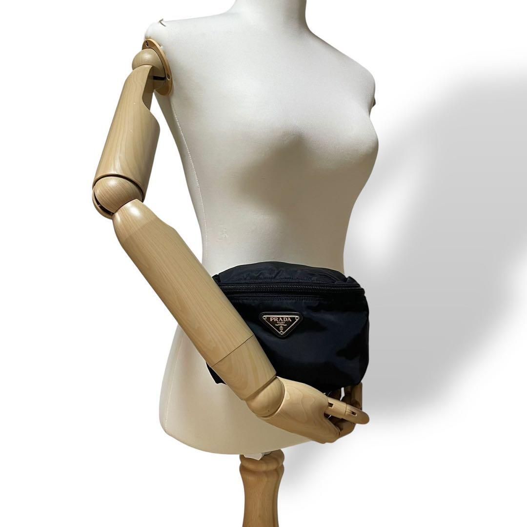 良品 4893 PRADA プラダ ポーチ ナイロン キャンバス ブラック - メルカリ