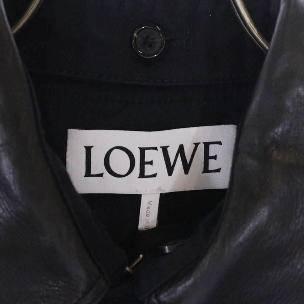 LOEWE (ロエベ) GABARDINE JACKET 襟レザー切り替え ジップアップ