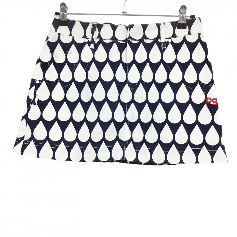 パーリーゲイツ スカート ネイビー×白 しずく柄 レディース 1(M