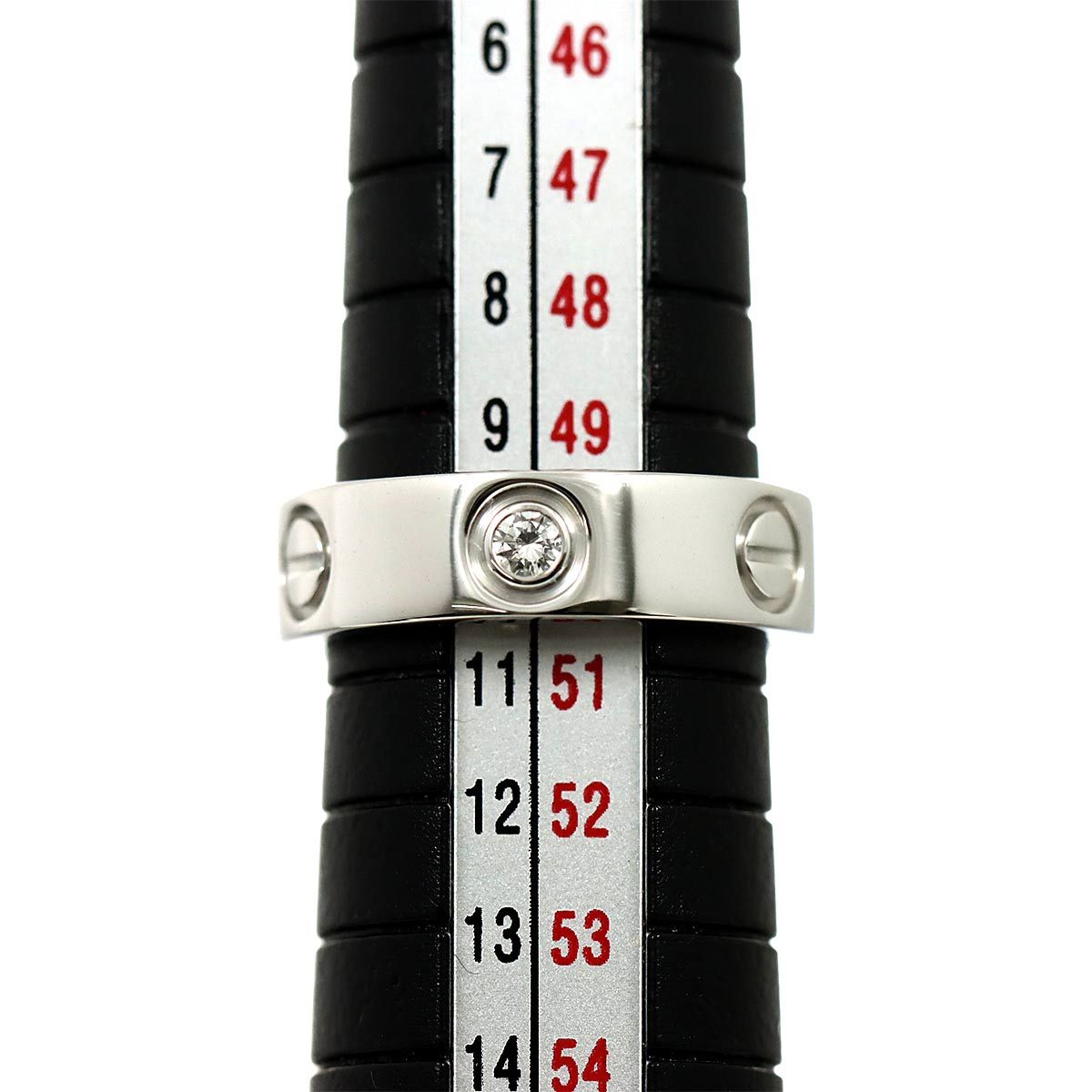 カルティエ Cartier ラブ #50 リング ハーフ ダイヤ K18 WG