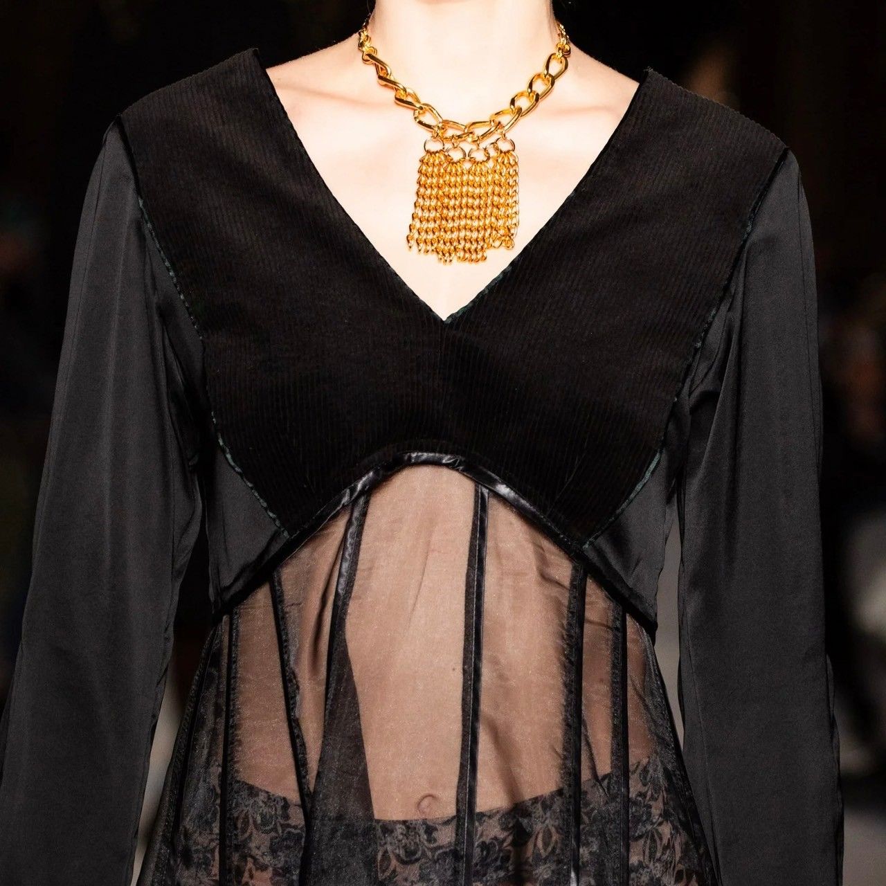 FUMIE TANAKA フミエタナカ 24AW PATCH AIR OP シースルードレス