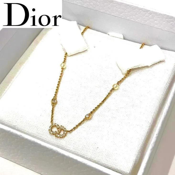 クリスチャンディオール クレールディーリュヌ ネックレス ラインストーン パール Christian Dior クリスチャンディオール ネックレス クレール