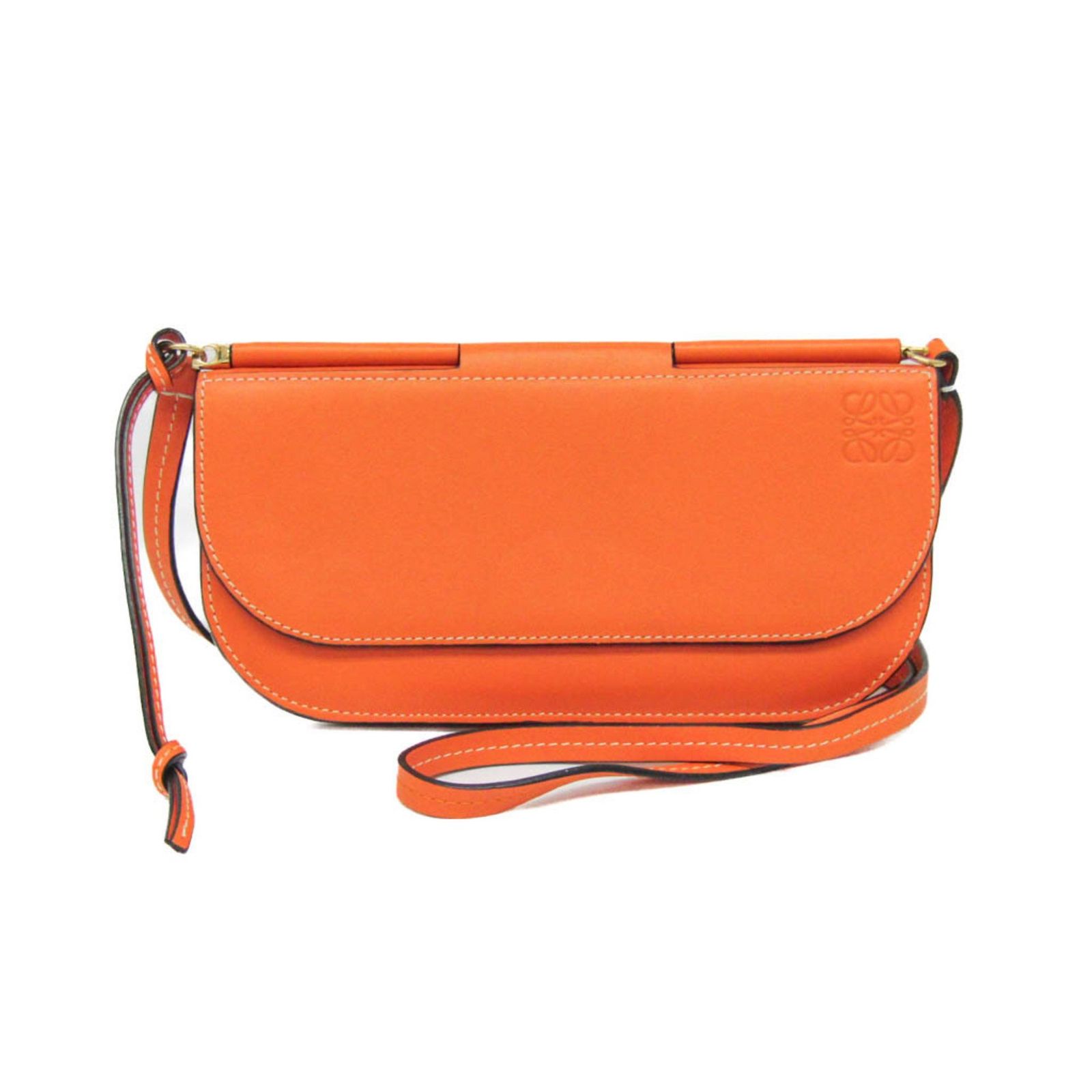 ロエベ Loewe ゲート レディース レザー チェーン|ショルダーウォレット オレンジ