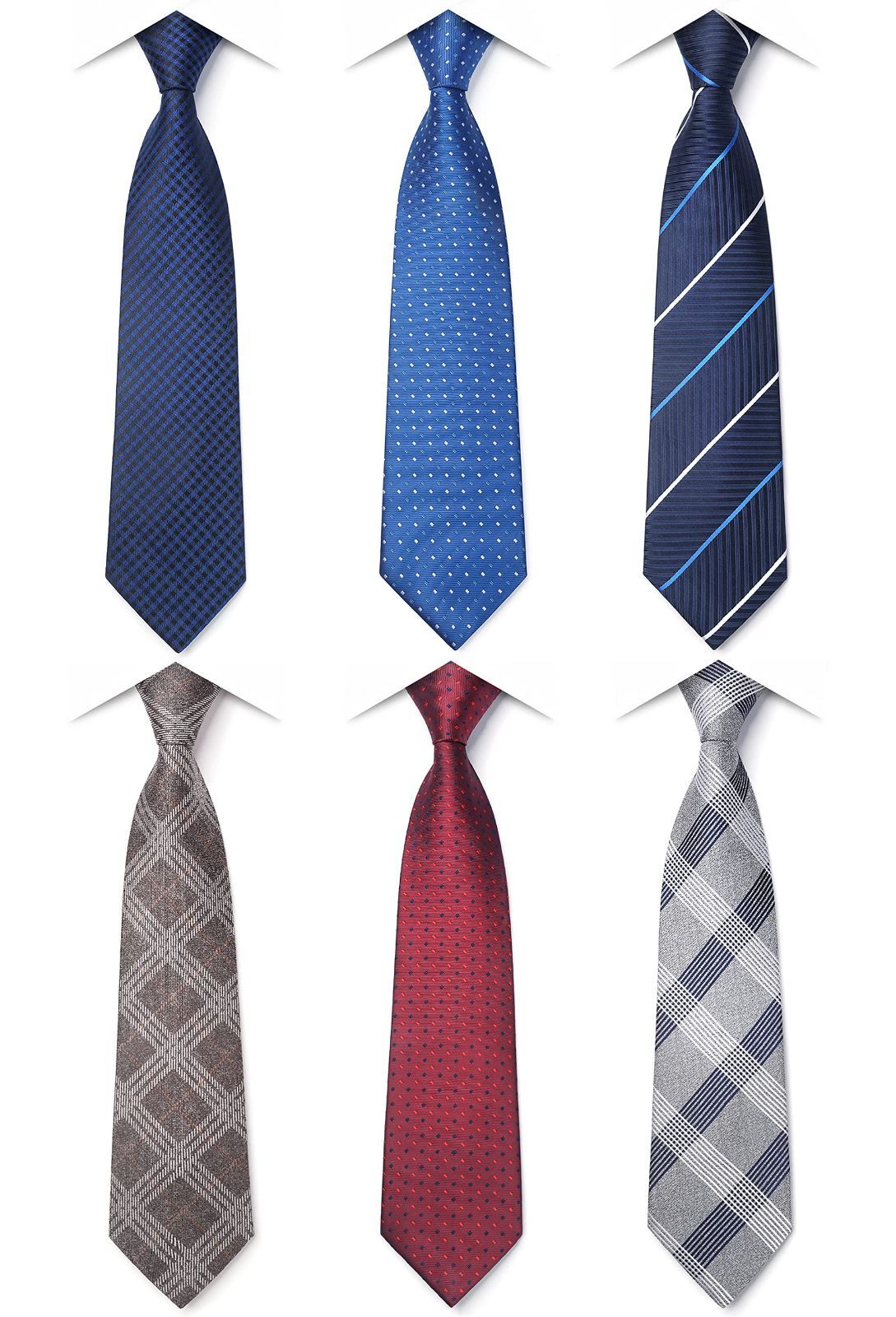 Size Free Size_Color セット04 Enlision ネクタイ メンズ ブランド チーフ ６本 セット グレー ビジネス 結婚式 男性 おしゃれ オシャレ シルク 就活 amzon
