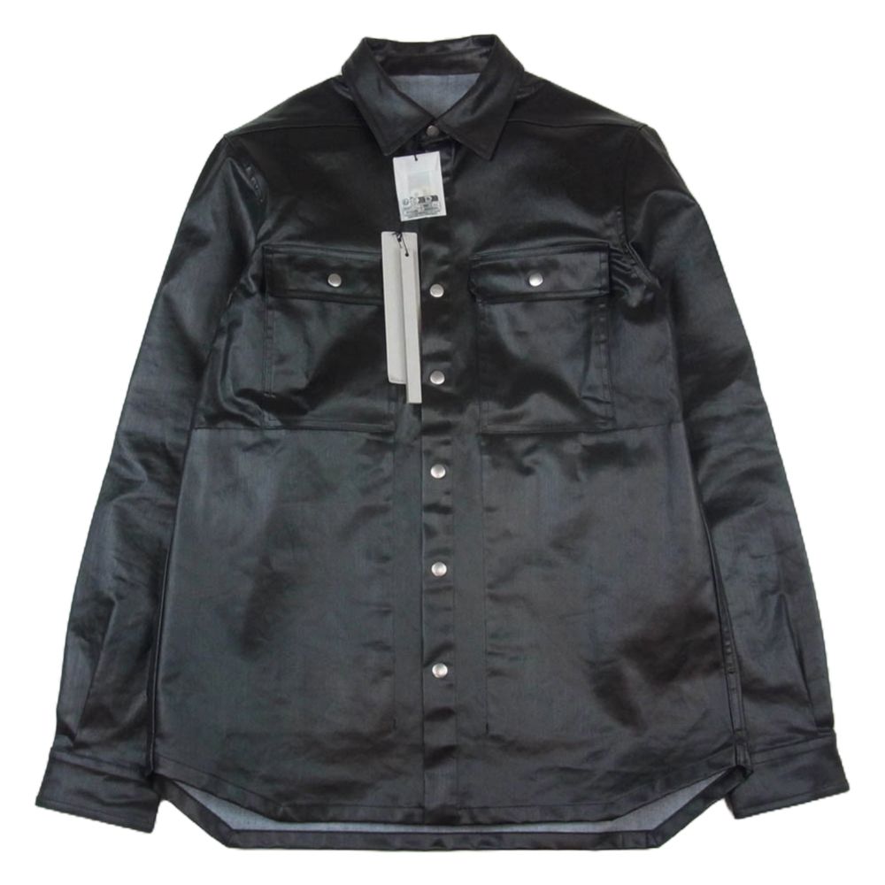 Rick Owens リックオウエンス 24AW RU01D3729-SCT OUTER SHIRT コーティング デニム アウターシャツ ジャケット ブラック系 48【極上美品】【中古】