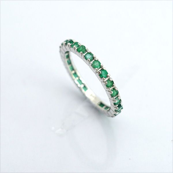 ◆K18WG フルエタニティリング 1.0ｃｔ エメラルド 17号 2.34 リング|指輪|アクセサリー ブランド