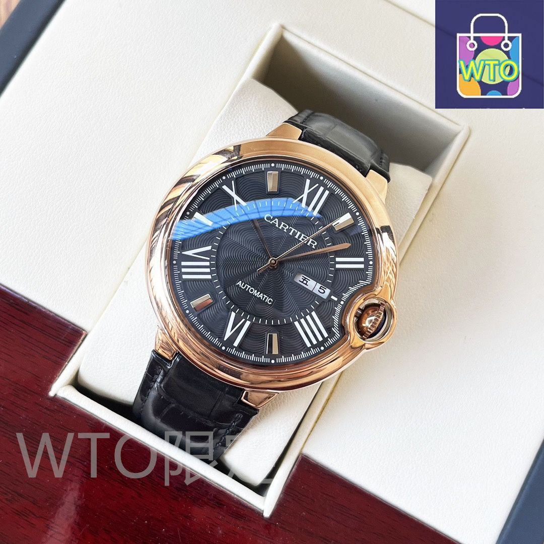 NaO。CARTIER 自動巻き 腕時計 ブラック CARTIER（カルティエ）メンズウォッチ - 44mm 自動巻き機械式