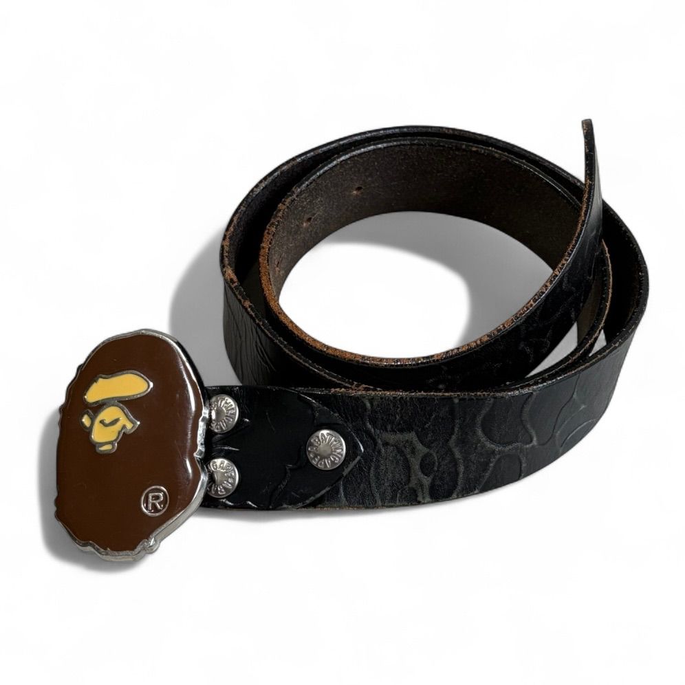 小物 2000s Bape logo buckle belt 2000s Bape logo buckle belt A Bathing Ape Belts for Men for sale