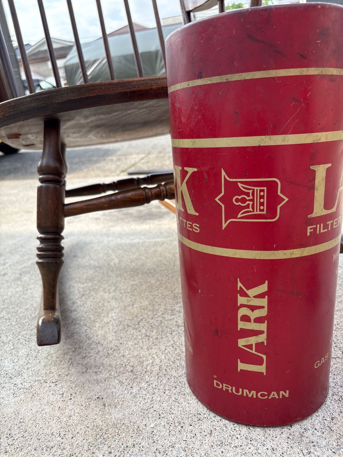 昭和レトロ】赤ラーク LARK ゴミ箱 傘立て タバコ柄