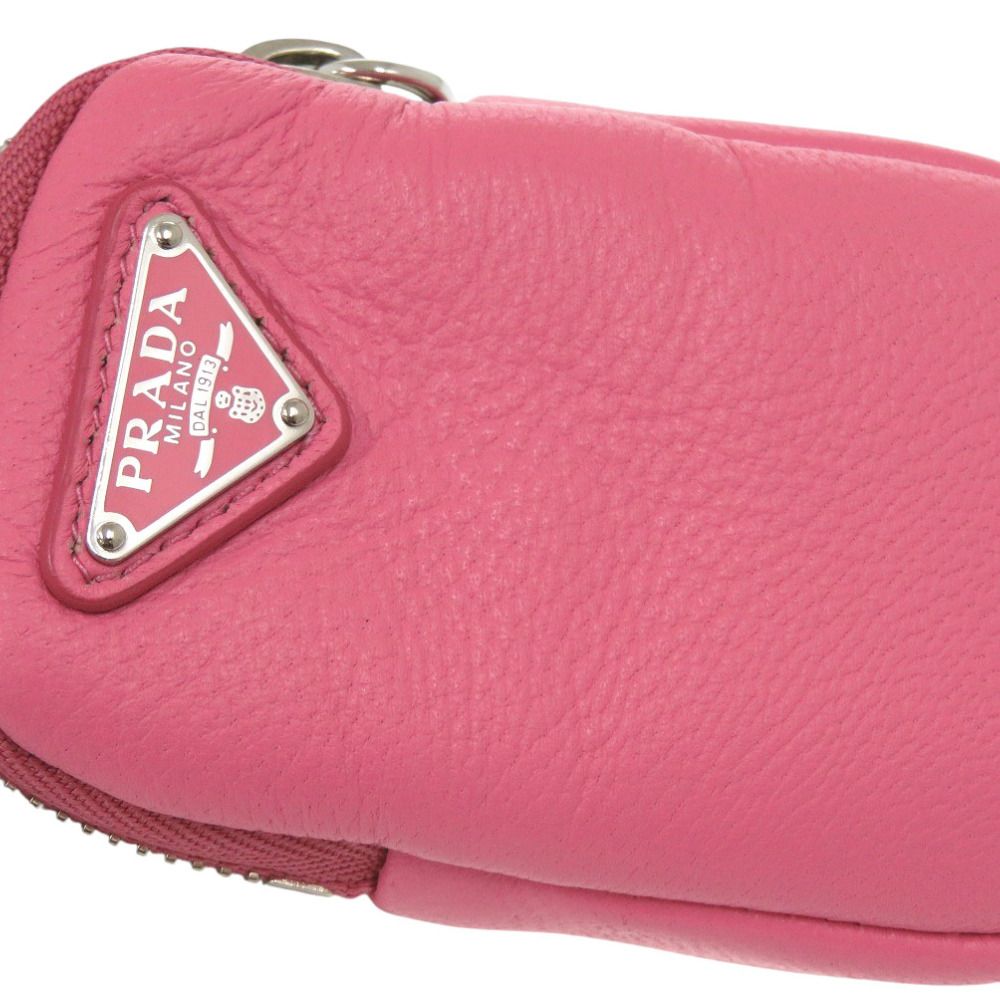 美品 プラダ レザー ピンク ミニ ポーチ 0063 PRADA - メルカリ